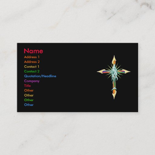 Customizable Rainbow Fish Cross Business Card