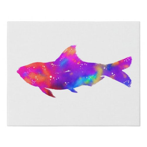Rainbow Fish Faux Canvas Print
