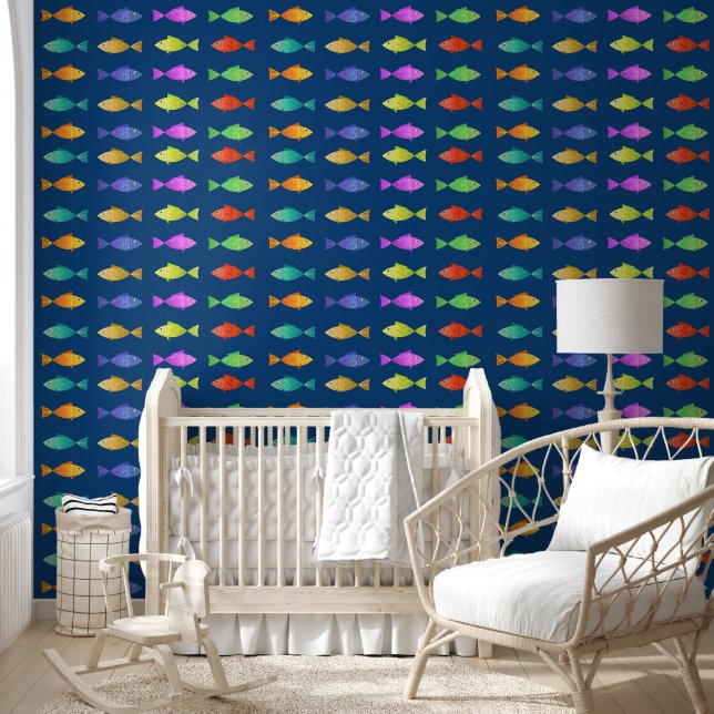 Rainbow fish in ocean kids wallpaper  (Kids)