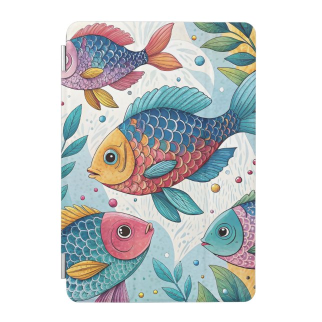 Rainbow Fish in Underwater iPad Mini Cover (Front)