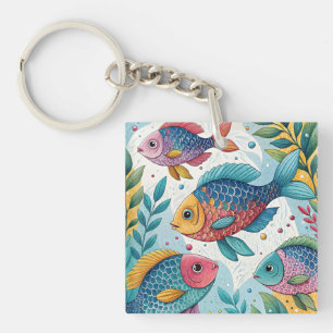 Rainbow Fish in Underwater Keychain