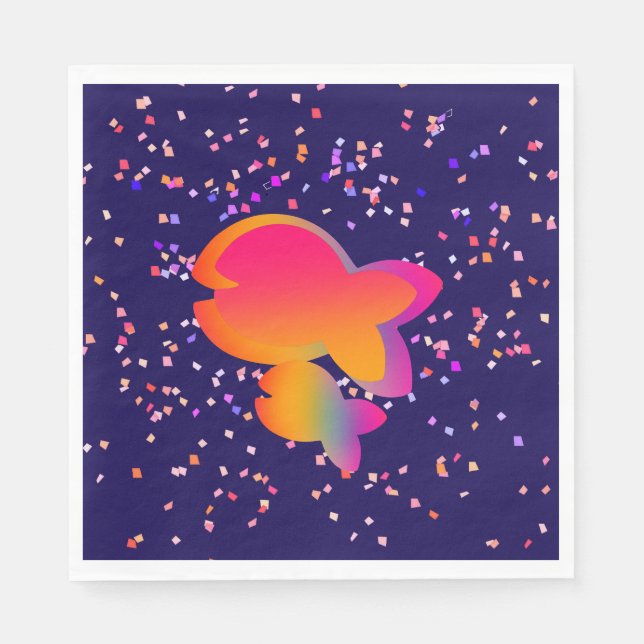 Rainbow Fish Kids Birthday  Napkins (Front)