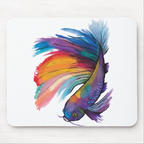 rainbow fish mouse pad