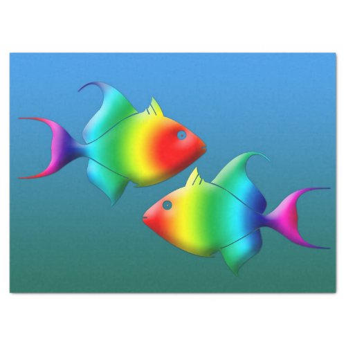 rainbow fish tissue paper