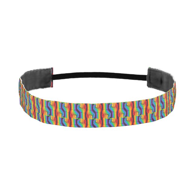Rainbow Fist Pattern Athletic Headband (Front)