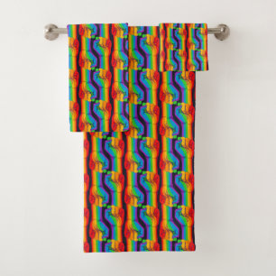 Rainbow Fist Pattern Bath Towel Set