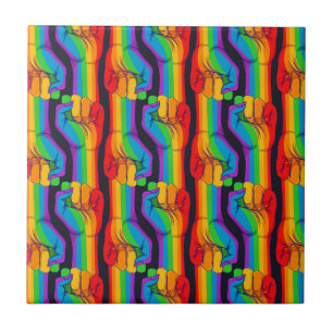 Rainbow Fist Pattern Ceramic Tile