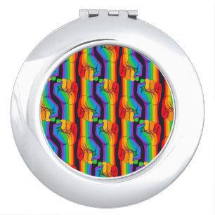 Rainbow Fist Pattern Compact Mirror