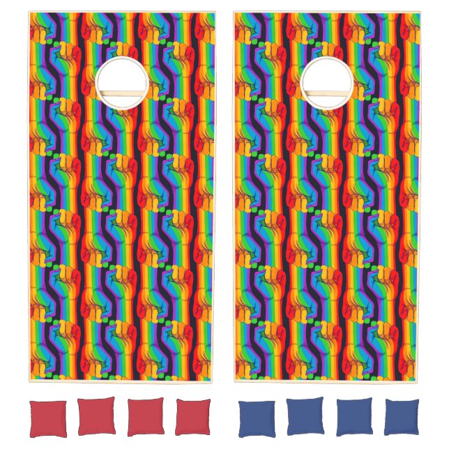 Rainbow Fist Pattern Cornhole Set (Set)