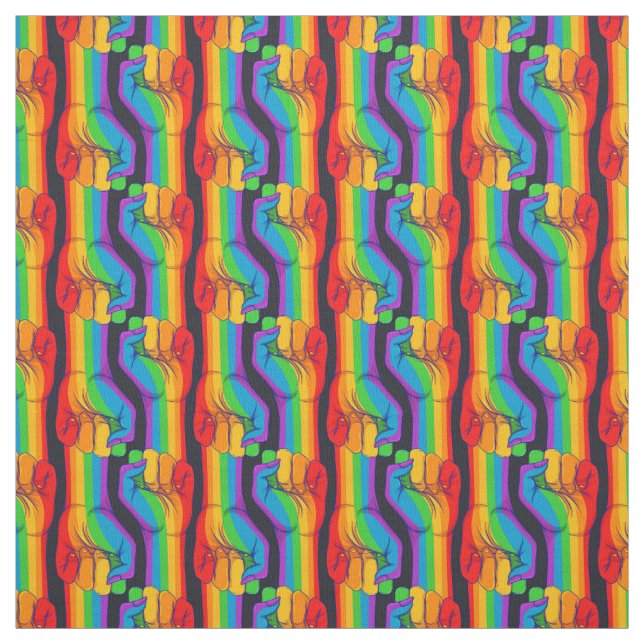 Rainbow Fist Pattern Fabric (Swatch)