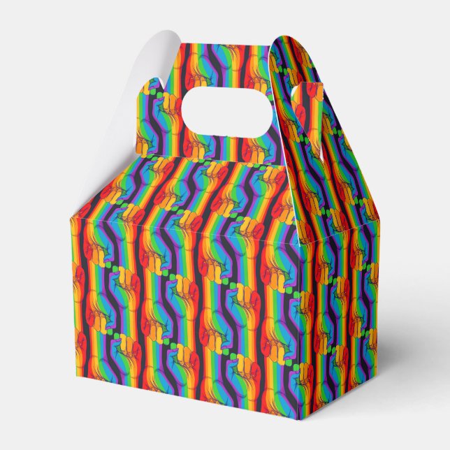 Rainbow Fist Pattern Favor Boxes (Front Side)