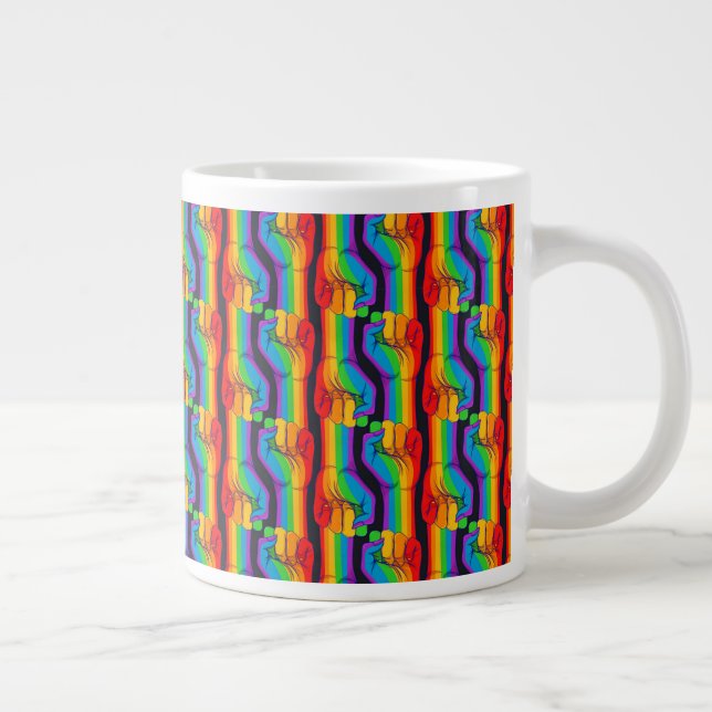 Rainbow Fist Pattern Giant Coffee Mug (Right)