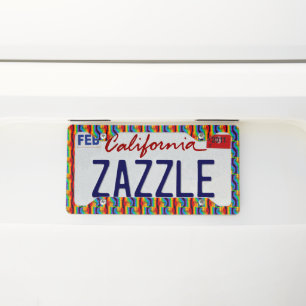 Rainbow Fist Pattern License Plate Frame