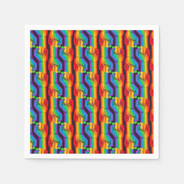 Rainbow Fist Pattern Napkins (Front)