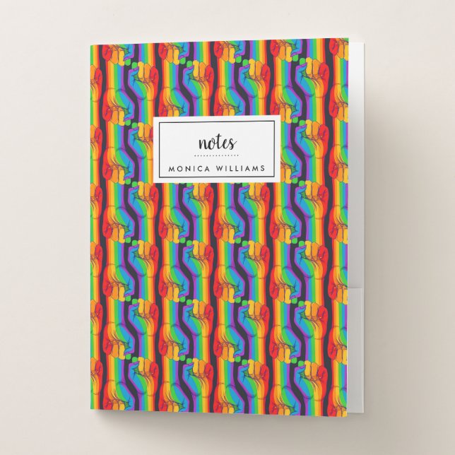 Rainbow Fist Pattern Pocket Folder (Front)