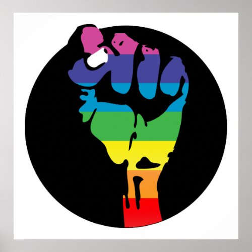 rainbow fist poster