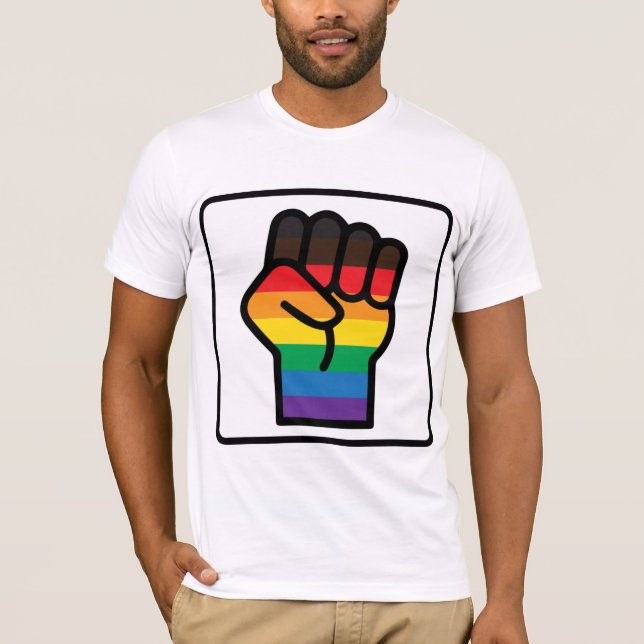 Rainbow fist upraised T-Shirt (Front)