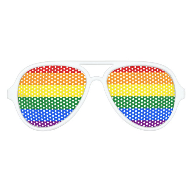 Rainbow Flag Aviator Sunglasses (Front)