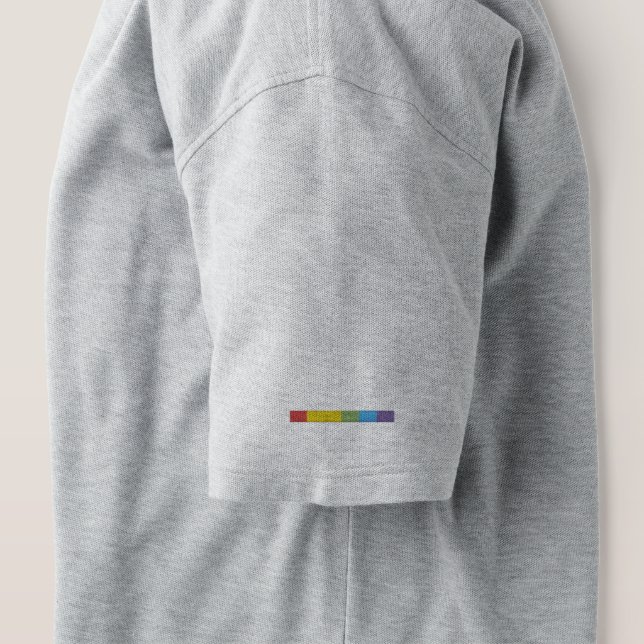 Rainbow Flag Bar (Both Sleeves) Embroidered Polo (Design Left)