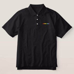 Rainbow flag bar embroidered polo shirt