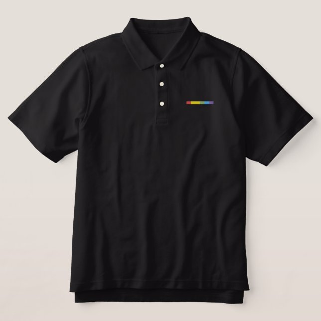 Rainbow flag bar embroidered polo shirt (Design Front)