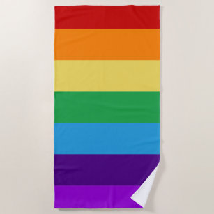 Gay Pride #2 - BEACH TOWEL Rainbow Flag Retro Tiger Stripes Pool Cruise  Gift