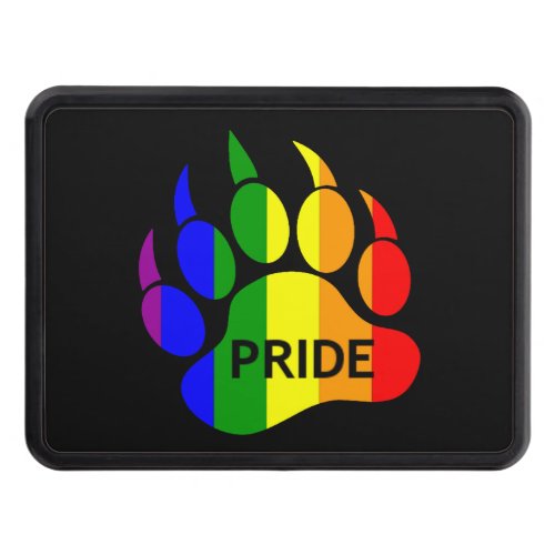 Rainbow Flag Bear Paw Gay Pride Hitch Cover