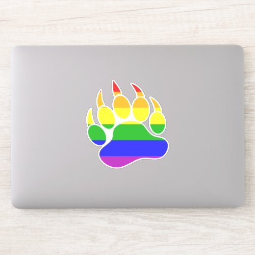 Rainbow Flag Bear Paw Sticker