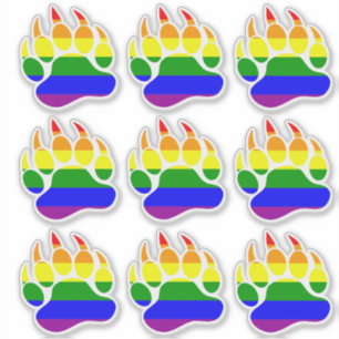 Rainbow Flag Bear Paw Sticker