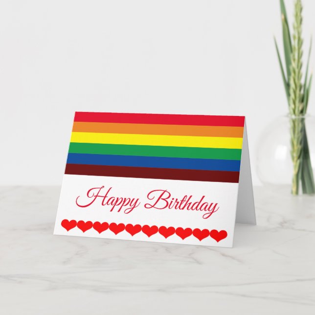Rainbow flag birthday card (Front)