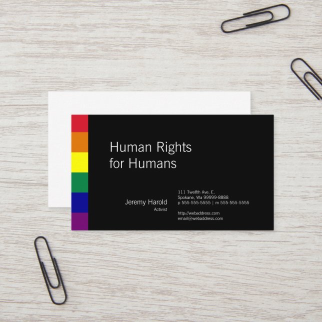 Rainbow Flag Business Card (Front/Back In Situ)
