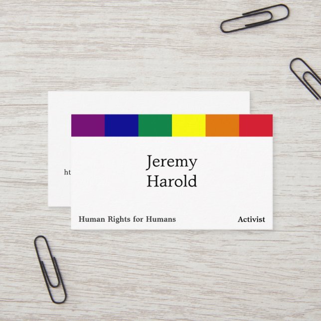 Rainbow Flag Business Card (Front/Back In Situ)