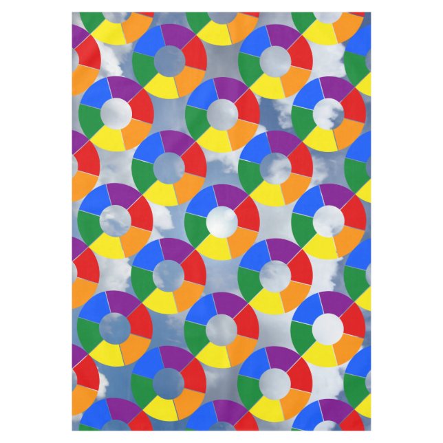 RAINBOW FLAG BUTTON RAYS + your background Tablecloth (Front)