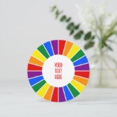 RAINBOW FLAG BUTTON RAYS + your sign or text (Standing Front)