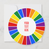 RAINBOW FLAG BUTTON RAYS + your sign or text (Back)