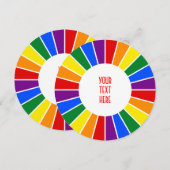 RAINBOW FLAG BUTTON RAYS + your sign or text (Front/Back)