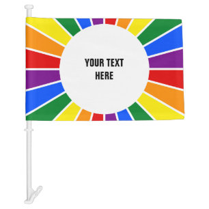RAINBOW FLAG BUTTON RAYS + your sign or text