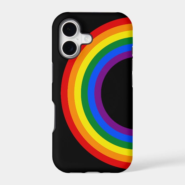 RAINBOW FLAG BUTTON + your sign or text Iphone Case (Back)