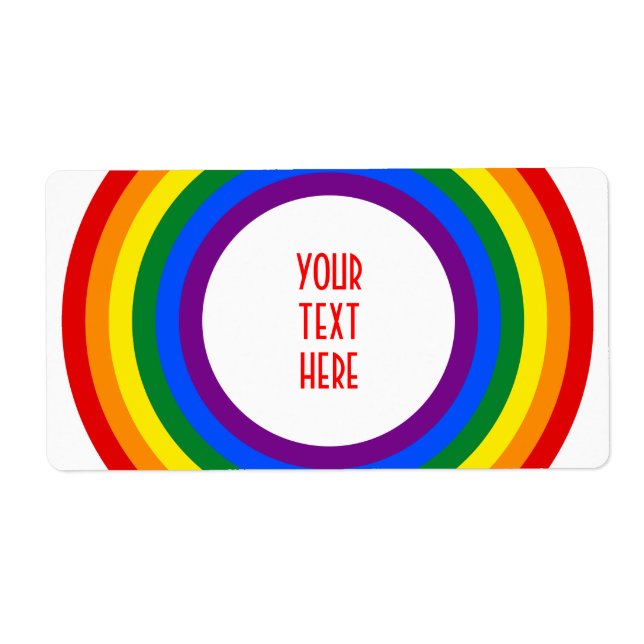 RAINBOW FLAG BUTTON + your sign or text Label (Front)