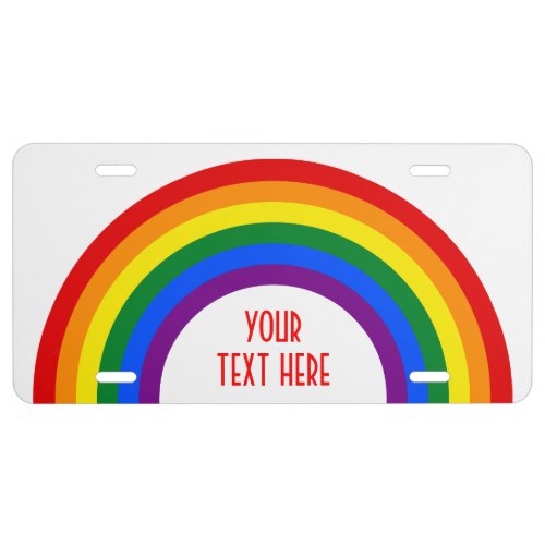 RAINBOW FLAG BUTTON  your sign or text License Plate