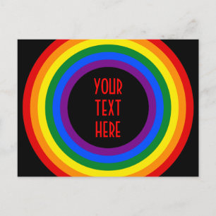 RAINBOW FLAG BUTTON + your sign or text Postcard
