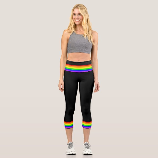 Rainbow Flag Capri Leggings (Front)