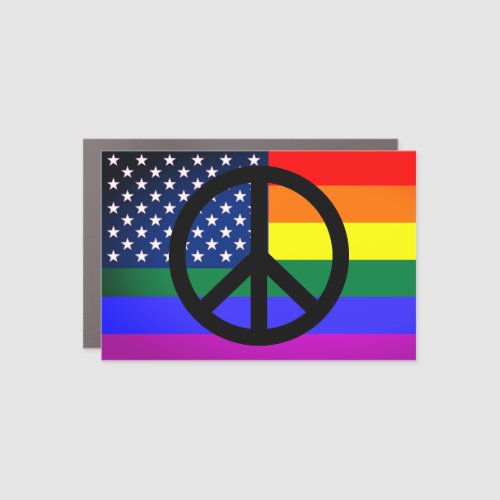 Rainbow Flag Car Magnet