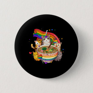 Rainbow Flag Cats Ramen Anime Gay Pride Month Lgbt Button