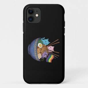 Rainbow Flag Cats Ramen Anime Gay Pride Month LGBT iPhone 11 Case
