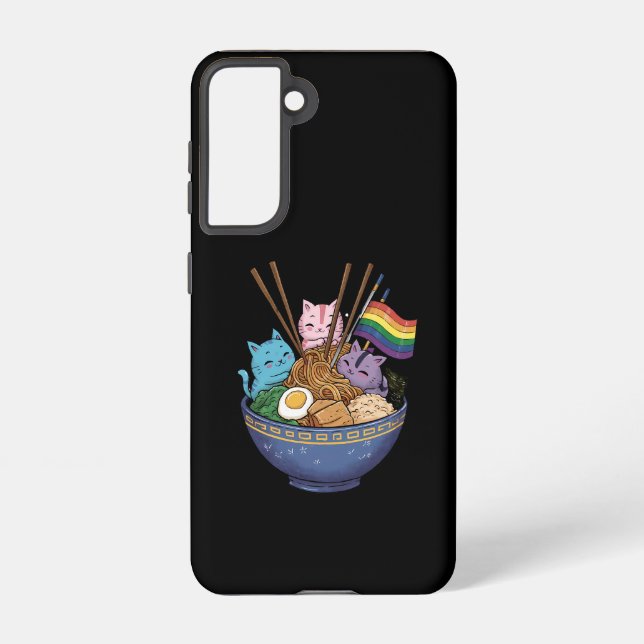 Rainbow Flag Cats Ramen Anime Gay Pride Month LGBT Samsung Galaxy Case (Back)