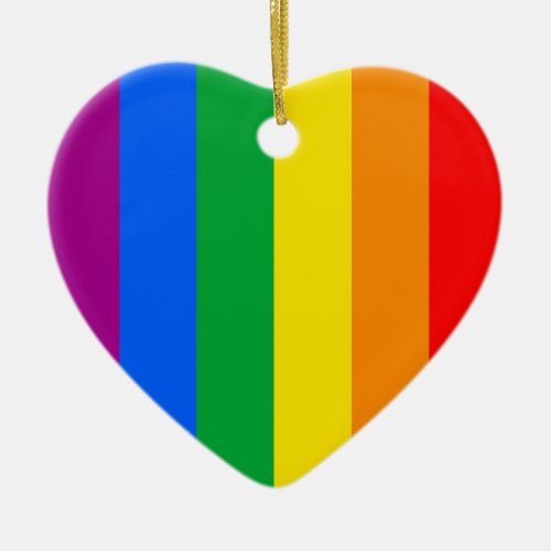 Rainbow Flag Ceramic Ornament