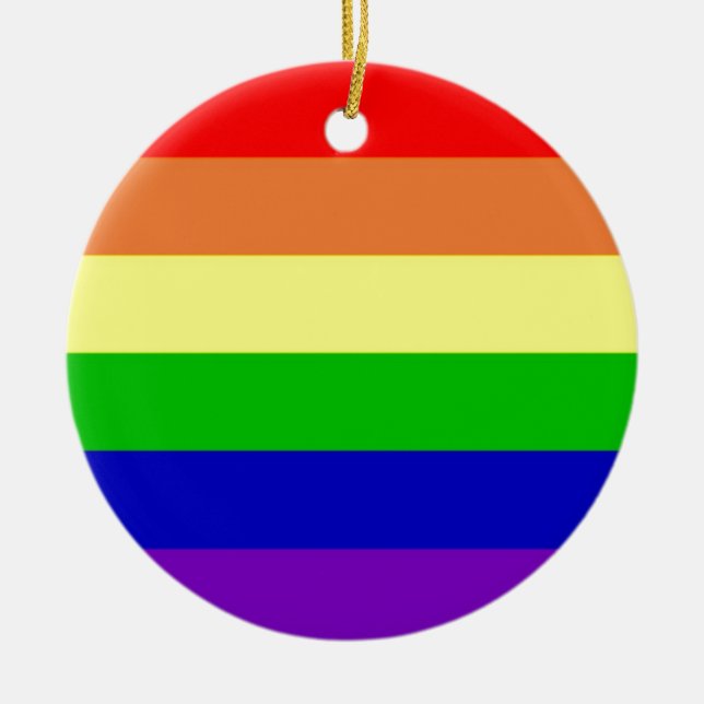 Rainbow Flag Ceramic Ornament (Front)