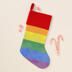 Rainbow flag christmas stocking