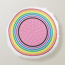 Rainbow Flag Circle Pillow - USA Flag Inspired